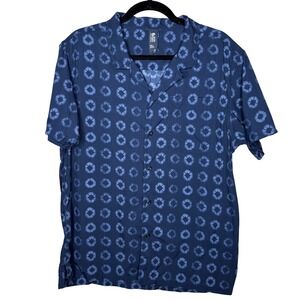 Mountain Hardwear Mens M Shirt Blue Geometric Tie Dye Button Up OutdoorCasual